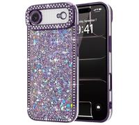 Lafunda for iPhone Air Cute Case for Women Girls, Bling Glitter Luxury Diamond Sparkle Shiny Case Full Camera Protection Shockproof Silicone TPU Phone Cover for iPhone 17 Air 6.5", Purple