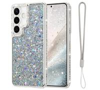 Lafunda for Samsung S26 Plus Cute Case for Women Girls, Bling Glitter Luxury Diamond Sparkle Shiny Case Full Camera Protection Shockproof Silicone TPU Phone Cover for Samsung Galaxy S26 Plus, Silver