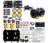 LAFVIN Mechanical 4WD Robot Arm Smart Car Kit - STEM/Graphical Programming Robot Car Compatible with Arduino IDE - Tutorial Included