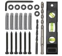 Lag Bolt Kit for TV Wall Mount, Includes M8 Lag Screws, TV Mount Anchors Drywall, Washers, Bubble Level, Allen Key & 2 Drill Bits - TV Mounting Hardware for Wood Stud, Brick, or Concrete Walls