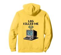 Lag Killed Me Funny Gamer Pixel Art Pullover Hoodie