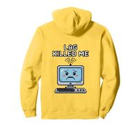 Lag Killed Me Funny Gamer Pixel Art Pullover Hoodie