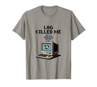 Lag Killed Me Funny Gamer Pixel Art T-Shirt