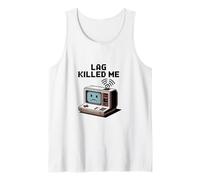 Lag Killed Me Funny Gamer Pixel Art Tank Top
