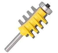 Lagaga 1/2 1/4 Inch Shank Reversible Finger Glue Joint Router Bit for Woodworking Trimming Line Edge Milling Cutter Bearing Finger Joint for Table Cabinet Shelve Furniture (1/4 shank)