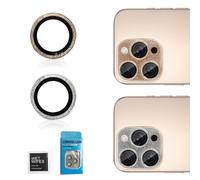 LAGAHS 2PCS iPhone 16 Pro/iPhone 16 Pro Max Camera Lens Protectors, AR Tempered Glass iPhone Camera Protector, Bling Ultra-HD iPhone Lens Protector(Glitter-Titanium Desert, Glitter-Silver)