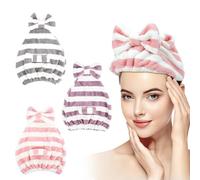 LAGAHS 3PCS Microfibre Hair Towels, Super Absorbent Hair Towels, Quick Drying Hair Towel Wraps with Bow-Knot, Rapid Drying Hair Turban for Wet Hair, Curly, Long and Thick Hair