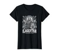 Lagertha Shield Maiden Rises Norse Viking Warrior Value Graphic T-Shirt, Women, Black, S
