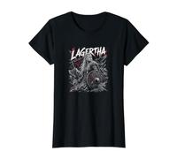 Lagertha Viking Shieldmaidens Norse Battle Warrior Value Graphic T-Shirt, Women, Black, XL