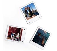 LAGIPA 3.5x4.25' Polaroid Magnetic Picture Frame, Acrylic Fridge Magnet Photo Frame for Polaroid Now i-Type/600/SX-70/OneStep+/Instax Wide 300/200/210 Films, Double-Sided Display, Transparent, 3 Pack