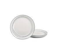 LaGlint 10.5 inch 27 cm Dinner Plate Set of 6 White Blue Geometric Opal Glass