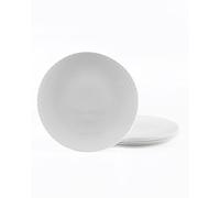 LaGlint 10.5 inch 27 cm Dinner Plate Set of 6 White Faceted