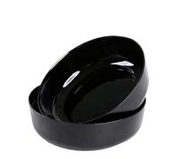 LaGlint 10 inch Extra Large Serving Bowls Set of 2 2.7L(90 OZ) Black | Deep generous capacity for sharing meals, lightweight durable opal glass, microwave & dishwasher safe, ideal for dining