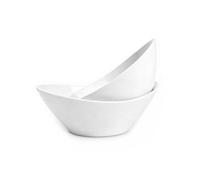 LaGlint 10 inch Oval Salad Bowl Set of 2 66 oz (1.95L) White Serving
