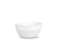 LaGlint 1120ml Soup Bowl Set of 4, 38 OZ Opal Glass 7.5 inch White Bowls for Ramen, Noodle, Salad, Fruit, Dishwasher and Microwave Safe