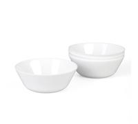 LaGlint 460ml White Cereal Bowl, 16OZ Opal Glass Bowl Set of 4, 6 inch Dishwasher & Microwave Safe Round Bowls for Cereal, Soup, Salad and Rice