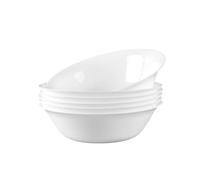 LaGlint 473ml (16 OZ MAX) White Opal Glass Cereal Bowl Set of 6, 6.5 inch Dishwasher & Microwave Safe Round Bowls for Soup, Salad and Rice