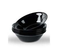 LaGlint 6.5 inch Cereal Bowl Set of 6 16 oz (473 ml) Black Opal Glass