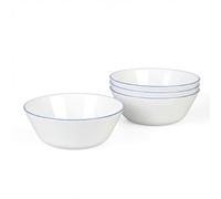 LaGlint 6 inch Cereal Soup Bowl Set of 4 16 oz (460 ml) Navy Rim