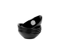 LaGlint 6 inch Oval Bowl Set of 6 12 oz (370 ml) Black Ice Cream Dessert