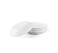 LaGlint 8.5 inch 22 cm Pasta Bowls of 6 890 ml(30 OZ) White Shallow Serving