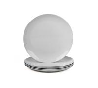 LaGlint 8.5 inch Salad Plate Set of 6, Lightweight Opal Glass Round Grey Plates for Appetizer Dessert Kitchen, Dishwasher and Microwave Safe