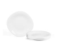 LaGlint 8 inch Salad Appetizer Side Plate Set of 6, Lightweight 20.32cm Square White Plates for Dessert Kitchen, Dishwasher and Microwave Safe