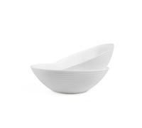 LaGlint 9.5 inch 24 cm Salad Bowl Set of 2 1.6L Serving White