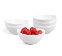 LaGlint 90ml Opal Glass Mini Dipping Bowls Set of 6, 3OZ Snack Dip Bowl, Small Soy Sauce Dishes, Seasoning Dish for BBQ, Salad, Tomato Sauce, Side Dish, Condiments, Sushi and Party Dinner, White