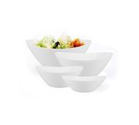 LaGlint Oval Serving Bowls Set of 4 White 15-66oz Nesting Mixing Bowls | 0.4-2L opal glass bowls, lightweight durable, nesting space saver, microwave & dishwasher safe, multi-size serving & prep
