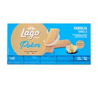 Lago 1968 Poker Vanilla 10 x 45g Wafer with Velvety Vanilla Cream 75% with 3 Friable Wafer Layers