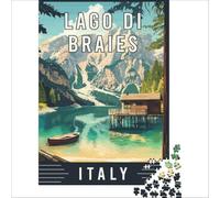 Lago Di Braies in Italy jigsaw puzzles for adults 1000 | an enjoyable activity to keep the mind active and improve concentration and attention over time to enjoy at home50x75cm