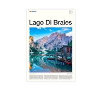 Lago Di Braies Poster Canvas Poster Bedroom Decor Landscape Office Room Decor Gift 20x30inch(50x75cm)
