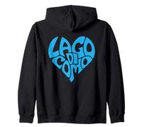 Lago Di Como Heart Typography Italy Zip Hoodie