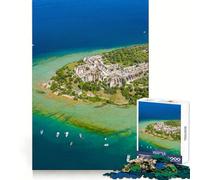 Lago Di Garda Sirmione Jigsaw Puzzle for Adults 1000 Pieces Logic Fun Clear Hue Playful Challenge Santa Present (38x52cm)