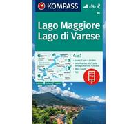 Lago Maggiore, L. di Varese WK 90: 4-in-1 hiking map, with activity guide and 1:25000 scale maps, including offline map section (Kompass Wanderkarten)