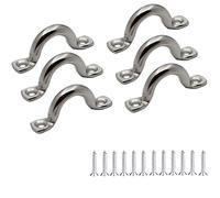 Lagogia M10 316 Stainless Steel Bimini Boat Top PAD Eye, Eye Strap, Tie Down, Tie Anchor Point, Kayak Deck Loop, Suitable for Kayak Canoe Rigging, Pack of 6