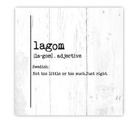 Lagom Definition Wooden Signs Spiritual Sayings Hanging Sign Dictionary Artwork Decorative Home Wall Art Elegant Wall Hanging Sign for Farmhouse Laundry Room Living Room Bedroom 12x12in