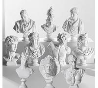 LAGOM HOUSE Greek Mythology Bust Statue Set - 10 PCS Resin Mini Figurines for Decor/Gifts/Drawing