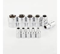 Lagomloot 11pc for torx Star Socket Set E4-E20 External Sockets 1/4 3/8 Drive Chrome Vanadium Steel Auto Repair Kit with Case