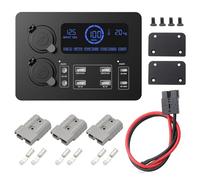 Lagomloot 12V Power Distribution Box, 100W USB-C PD Hub with LCD Display and 6 Ports for RV Boat Car Dashboard