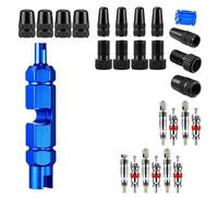 Lagomloot 27-Piece Valve Core Tool Set, AV/FV Adapters and for Presta/Schrader Bikes, Plastic and Metal Parts Kit