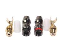 Lagomloot 2PCS for RCA Female Jack, Gold-Plated Zinc Alloy Solder Connector for Audio Video DIY Cable, 6.5mm-6.8mm Tail Red and Black