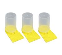 Lagomloot 3 Pack Bee Water Feeder, Plastic Hive Entrance Drinker with Basin for Hydration, Yellow for beekeeping Equipment for Colony Health