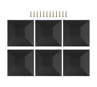 Lagomloot 6 Pack Fence Post for 3.5x3.5 Inch Wood Posts, Black Plastic Square Post Covers with Reinforced Bars and Screws, Weather Resistant Deck Guard for Outdoor Garden Yard Protection