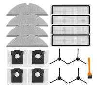 Lagomloot Accessory Kit, 4 Side Brushes + 4 Filters + 4 Mop Cloths + 4 Dust Bags + Brush for Dream D20 Plus Robot Vacuum