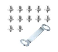 Lagomloot Aluminium Alloy Football Boot Studs, 5mm Thread Rugby Spikes with Wrench for Hiking Shoes, 12pcs Silver 11/13/15mm