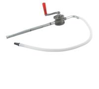 Lagomloot Aluminium Hand Pump, Rotary Crank Oil Transfer for Diesel Heating Engine Gear Hydraulic Fluid, Adjustable 65cm Hose Silver