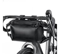 Lagomloot Bike Front Bag, 7L Waterproof Handlebar Pack with Double-Sided Opening for Mountain Bike, Black 37x17.5cm