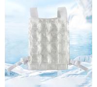 Lagomloot Cooling Vest, Portable PCM Phase Change Material Outdoor Summer Cooler for Hot Weather, Reusable No Water Needed White